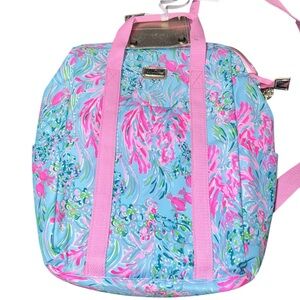 Lilly Pulitzer Blue and Pink Floral Garment Bag